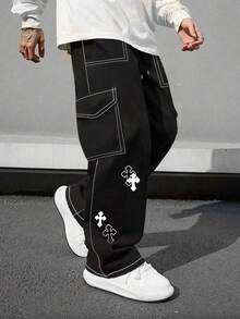 1pc Men's Multi-Pocket Solid Color Slim Fit Cargo Pants, Casual Commuting, Sports Training, Running, Outdoor, Loose Fit, Simple Fashion, Fitness, Jogging, Exercise, Straight Leg, Versatile, Street Style