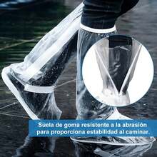 Protector de Zapatos Impermeable Cubiertas de Zapatos a Prueba de Agua Lluvia Nieve Cubrebotas con Cremalleras Resistentes y Tacones Reflectantes para Hombre o Mujer -Exteriores Bicicleta Motocicleta Cubrebotas Viaje Antideslizante Reutilizable Botas Cubierta - Transparente - Ver 5