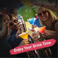 750ML Stainless Steel Cocktail Shaker Set, Heavy Duty Bartender Shaker Mixer, Martini Shaker With Built-In Strainer, Double Jigger, Mixing Spoon, Gift Set For Home Bar, Bartender, Father's Day, Christmas