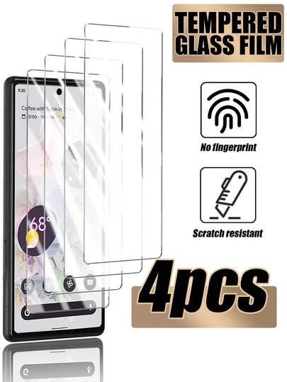 4pcs High Definition Tempered Glass Screen Protector (Including Curved Screen) Compatible With Google Pixel 3/Pixel 4/Pixel 5/Pixel 5A/Pixel 6/Pixel 6A/Pixel 7/Pixel 7A/Pixel 8A/8pro/Pixel 9/Pixel 9pro/Pixel Xl/Pixel 9a/Pixel 10/Pixel 10pro/Pixel 10proxl Series