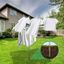 Outdoor Umbrella Drying Rack With Rotary Design And Adjustable Height For Backyard Use Heavy Duty 4-Arm Clothesline Drying Rack With 12 Drying Lines And 165 Feet Of Clothesline Ideal For Efficient Laundry Drying In Garden Or Patio - Silver - View 4