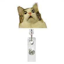 1pc Retractable Cat Face Badge Reel, Cute Nurse, Doctor, Office ID Card Holder - Durable Acrylic Pet Style Accessory, Suitable For Cat Lovers, Women ID Card Holder, Cute ID Card Case, Office, Nurse Badge, Mental Health, Office Pass Holder, Nurse Badge