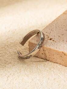 1pc Unique Rope Knot Design Adjustable Open Ring Stainless Steel Stacking Ring Golden Silvery Two Tone Jewelry For Women For Daily Wear Accessories Dating Gift