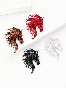 Luxury Enamel Horse Head Brooches - Animal Pins For Women Unisex Banquet Clothing Accessories/Friends Party Badge Gifts