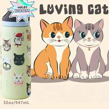 New Original OWALAS 320oz Halloween & Christmas Limited Edition Water Bottle - Sports Water Bottle With Leak-Proof Design & Pop-Up Lid, Multiple Colors Available | Top Gift Choice For Fitness, Running, School, Halloween, Thanksgiving, Christmas & More, Also A Fashionable Water Bottle For Women - 貓貓 - 查看 5