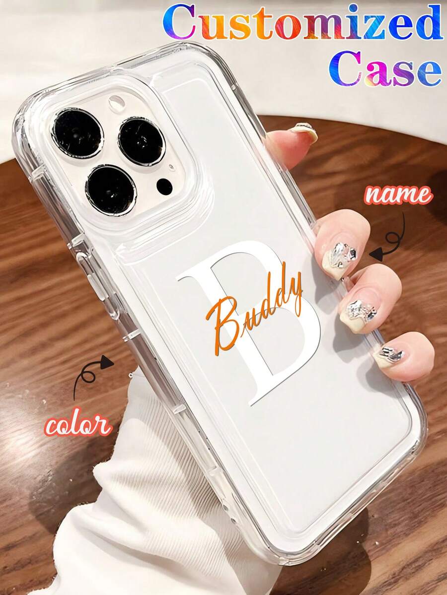 Ốp lưng điện thoại mềm chống sốc nhiều màu sắc, in chữ cái đầu tên theo yêu cầu, phù hợp với các dòng điện thoại A13, A14, A15, A16, A73, A33, A34, A35, A36, S22, S23, S24, S25, S21 Ultra (phiên bản quốc tế, không phải phiên bản nội địa). - Trong sáng - Xem 1