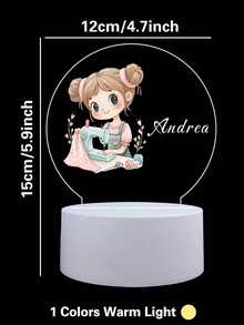 1pc Custom Personalized Table Lamp Night Light Customized Cartoon Princesses And Animals 3D Night Light Toy Acrylic Night Lights Gift For Home Room Decoration Night Light Usb Powered & Battery Operated Optical Illusion Table Lamp With Remote Control Perfect Gift Send To Girls For Valentine's Day, Easter, Christmas Unique Room Decor, Fun And Adorable Nightlight Gifts Birthday Graduation Home Decor Back To School School Supplies,Christmas Gift Supplies