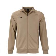 Under Armour 男士印花插肩袖拉链运动夹克 - 卡其色 - 查看 1