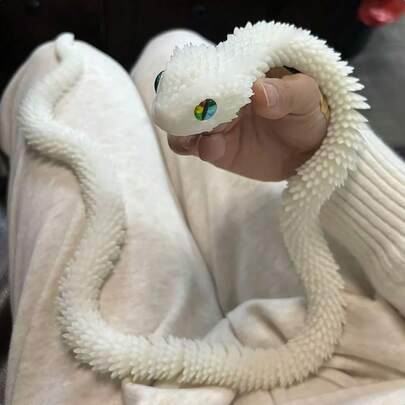 1个30厘米/45厘米/60厘米巨型蛇形3D工艺品，适合作为中国新年礼物、工艺材料、蛇年礼物，随机发光彩虹色，眼睛颜色随机