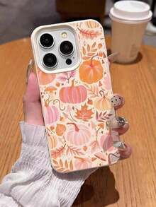 1個 ハロウィン パンプキン＆メープルリーフパターン スマホケース  17/17Pro/17Promax/Air/16E/15Promax/16Promax/13Promax/12/11Pro/12Promax/13/14Pro/16/15Pro対応 - ホワイト - チェックする 2