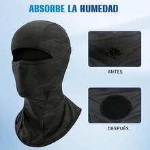 Pasamontañas transpirable, calentador de cuello de invierno, pasamontañas de una sola capa con protección, transpirable, a prueba de viento, para motocicleta, camping y senderismo, unisex - Camuflaje negro - Ver 9