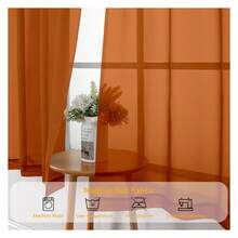 Burnt Orange Sheer Curtains 84 Inches Long 2 Panelsfor Living Room, Light Filtering Fall Curtains For Bedroom Living Room, Elegant Window Curtain Drapes, Each 42 Wx84 L - 多色141 - 查看 6