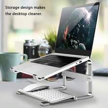 1pc Silver & Black Aluminum Alloy Laptop Stand, Carbon Steel Portable Detachable Neck-Protecting Office Stand - Multicolor - View 7