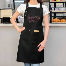 1pc Design-Sense Font Polyester Kitchen Apron - Easy To Clean, Durable & Stylish With Adjustable Straps, Multiple Pockets - Perfect For Home & Restaurant Cooking, Apron For Kitchen, Chef Apparel, Fun Kitchenwear, Sturdy Construction, Professional Chefs, Cooking Accessory, Modern Kitchenwear, Highquality Fabric, Culinary Enthusiasts - AZX0001 - View 4