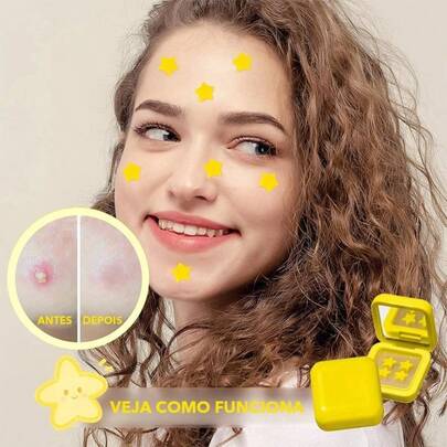 Adesivo para Espinhas com Espelho - Caixa com 40 Unidades, Patch Hidrocoloide Invisível para Acne Noturno e Diurno