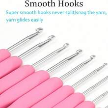 9pcs Crochet Hook Set With Storage Box, Soft Handle Crochet Hooks Set, Knitting Tools DIY Yarn Craft Supplies (Assorted Color Knitting Needles & Stitch Markers)