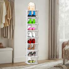 Vertical Shoe Rack 9-Tier Adjustable Shoe Rack Small Shoe Rack Suitable For Closets, Narrow Entryways Or Bedrooms Easy To Assemble And Disassemble Can Accommodate Up To 9 Pairs Of Shoes, Thanksgiving Gift. - trắng - Xem 7