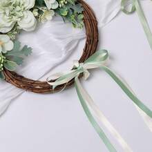 Cream Ribbon 1 Inch Double Face Satin Ribbon For Gift Wrapping Hair Bows Making Chair Sash Valentine's Day Wedding Birthday Party Invitation Decorations Floral Craft Sewing, 25 Yards - 577-Xanh lá xô thơm - Xem 5