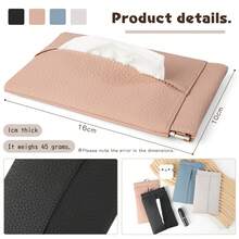 Fashionable Hanging Paper Towel Holder PU Leather Paper Towel Holder Storage Box With Side Pocket Trash Bag With Carabiner Portable Trash Can Outdoor Trash Can Washable And Reusable Cute Multifunctional Box - Multicolor - View 4