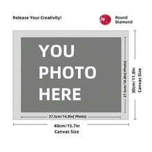 Customized Diamond Painting Set, DIY Personalized Pictures, 5D Diamond Art, Adult Customized Gift, Home Wall Decoration (Round Diamonds, 11.7x11.7 Inches/30x30 Cm), Diamond Painting Art Set - Multicolor - View 100