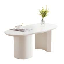 Stabilizer And Wide Angle 100 Cm White, Irregular Coffee Table - High-Quality MDF, Lacquered Surface, Delicate Feel, Irregular And Elegantly Curved Tabletop - White - View 7