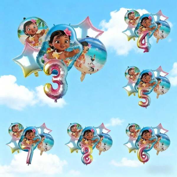 Set di palloncini Moana, decorazione per la stanza, kit per decorazioni natalizie, feste di laurea, matrimoni e festa, ottimo regalo di benvenuto per i propri cari, eccellente sfondo per foto