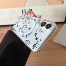Funda creativa para teléfono Funda para teléfono: Adecuada para iPhone 17 Resistente a los golpes, magnética, anti-amarilleo, anti-arañazos, anti-huellas, funda transparente de acrílico con disipación de calor con patrón de mapa de viaje para iPhone 17/17 Pro/17 Pro Max/17 Air/16e/16 Pro Max/16, funda suave y resistente a los golpes para chicas y mujeres - 1 pieza - Ver 6