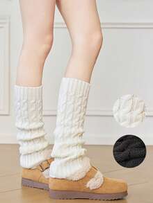 Medias largas / cubrepies / calentadores de brazo de lana de 40/50/70 cm, 1/2 pares, en colores y estilos acorde a la "Y2K" para mujer, accesorios de otoño e invierno