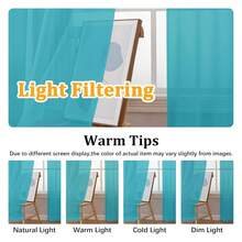 Turquoise Sheer Kitchen Curtains 36 Inch Length, Light Filtering Voile Soft Airy Small Cafe Curtains, Short Window Curtain For Bathroom Basement, 42x36 Inch, 2PCS - Multicolor 124 - View 4