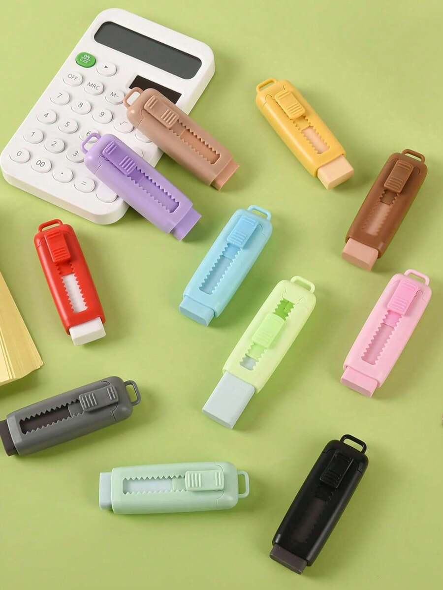 1个可伸缩按压式橡皮擦 - 无残留,灵活便携,适合学生使用,也适用于学校、办公室和美术创作(小巧、干净、易于携带) - 彩色 - 查看 1