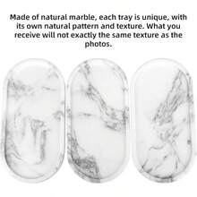Oval Marble Bathroom Vanity Tray Natural Luxury White Marble Home Kitchen Bathroom Table Tray Stone Decorative Countertop Serving Trays For Coffee Perfume Jewelry Makeup