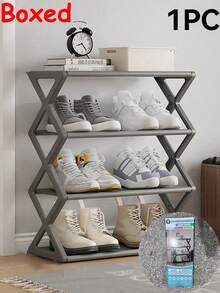 1 pezzo Portascarpe minimale a più ripiani, scaffale in piedi. Due metodi di consegna: sacchetto di plastica e confezione in cartone. Montaggio a pavimento, in metallo nero e plastica. Facile da installare, salvaspazio. Scaffale per organizzare e riporre più paia di scarpe. Lavabile a mano. Adatto per armadi, garage, corridoi, ingressi di case, camere da letto e dormitori.