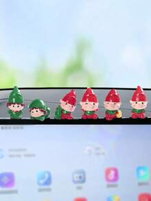 6 Stücke Figuren Weihnachtsdekoration DIY Zubehör Harz Tisch-/Autodekor Miniatur Büro Schreibtisch Ornamente