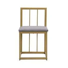 Six-Chair Dining Table Set: (White Table, Chairs With Backrests And Gray Cushions, Black Iron Frame), Dining Room Table And Chair Set, Modern Dining Table Combination (Previous Sku: 308399408AAS) - Gold - View 11