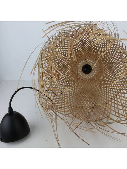 Alpinaluz Natural Wicker Hang Lamp "MIKA" Ø39cm made Fringes, E27 - Afbeelding 10