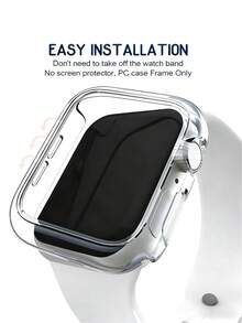 1Pc Transparent Hollow Case, PC Hard Shell Hollow Watch Case Suitable For 38/40/41/42/44/45/49mm Ultra/SE/8/7/6/5/4/3/2/1 - شفاف - مشاهدة 3