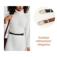 4pcs Silver Buckle PU Waist Belts For Women - Thin Casual Fashion Belts, Versatile To Pair With Dresses, Jeans & Casual Pants, Suitable Gifts For Summer, Autumn, Halloween, Parties & Festivals - 彩色 - 查看 6
