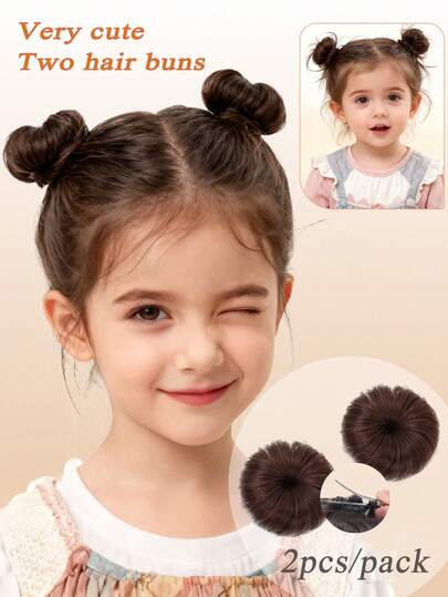 [2 piezas Flor de niños Moño] Moño de flor falso lindo, realista y fácil de usar, perfecto para accesorios de peinado adorables de niñas bebé