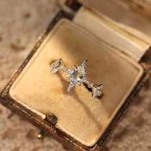 1pc S925 Sterling Silver Starfish Design Ring With Shiny Zirconia Stone, Elegant & High-Quality Jewelry For Women, Suitable For Wedding, Engagement, Gift For Loved Ones