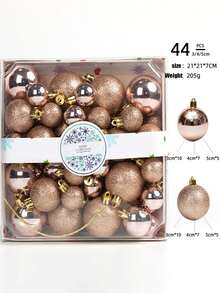 44 Pcs-Set Of Mini Shatterproof Christmas Balls,Red Christmas Ornaments,Christmas Ornaments ,Pink Christmas Decorations,Red Christmas Balls,Christmas Tree Garland Ornaments Party Decoration, Christmas Baubles, Holiday Wedding Party Decoration Hanging Balls (Assorted Colors),Christmas Winter Room Decor Christmas Decorations Home Christmas Gifts Christmas Decor