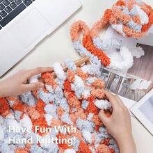 Chunky Yarn Hand Knitting - #10 Chunky Chenille Blanket Yarn, Jumbo Big Thick Chunky Yarns Crocheting, Tie Dye Bulky Knit Yarns, 8 Skein 25 Yds 8 Oz Each Skein SageKhaki - 8 件裝 + 多色橙色和灰色 - 查看 5