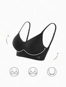 Women'S Sexy Elegant Backless Push-Up Bra - U-Shaped, X-Back With Removable Adjustable Straps, Seamless Nylon Lingerie, High Support, Hand Washable, Backless Dress Accessory|Detachable Strap Bra|Nylon Fabric - 黑色 - 查看 5