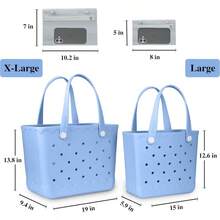 Rubber Beach Bag Waterproof Durable Tote Bag For Beach Sports Pool Modern Rubber Tote - LightBlueNew - View 3