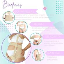 Faja Soporte Materna Transpirable Premium| Alivio Lumbar y Soporte Abdominal para Embarazo| Diseño Ergonómico y Ajustable para Comodidad Diaria| Ligera y Fresca para Uso Prolongado (Medium) - XX-Grande - Ver 6