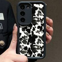 Cow Pattern Matte Suitable For Apple For Iphone 16 15 14 13 12 Pro Max 16 15 14 Plus 13 12 11pro/X/Xmax Phone Case For Samsung For Galaxy A03S A12 A13 A14 A15 A23 A25 A32 A35 A51 A53 A54 A55 A71 S20 S21 S22 S23 S24 Ultra/Plus/FE Soft Shell,Suitable For IPhone17 Air - 黑色 - 查看 2