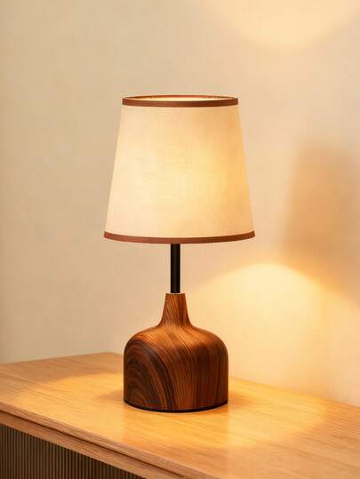 1pc Wooden Texture Decorative Table Lamp, Suitable For Living Room, Study, Hotel Bedroom, Outdoor Camping, Eid Gift, Bedroom, Reading, Student, Children, Decoration, , Pregnancy, Sensor, Prayer Corner, Italian Style, Minimalist, European Style, Chinese Style, French Style, Modern Arabic Style, Minimalist Islamic Design, Oasis Mixed Style