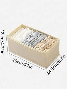 1/3/6/9/12pcs Foldable Non-Woven Fabric Storage Boxes, Suitable For Underwear, Socks And Miscellaneous Items - Space Saving Closet Organizer, Dresser Drawer Storage Boxes - Khaki - View 13