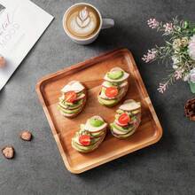 1pc/4pcs Minimalist Rosewood Tray - 7.8 Inch Square Wooden Tray For Serving Meals, Snacks, Desserts And Cooked Food, Durable, Easy To Clean, Polished Surface, Minimalist Design Serving Tray, High-Quality Square Wooden Plate, Serving Platter, Wooden Tableware Tray, Fruit Tray, Party Serving Tray, Coffee Table Decor/Tabletop Candle Holder Wooden Plate