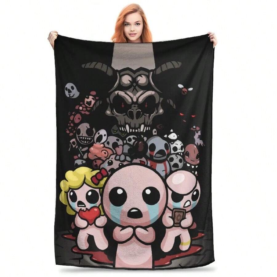 The Binding Of Isaac Two Tone Flannel Throw Blanket Blanket For Bedding Couch Super Warm Plush Thin Quilt,8.Jpg - trắng - Xem 1