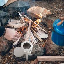 4piezas Estufa De Alcohol Mini De Acero Inoxidable Estufa De Camping Portátil Contenedor De Combustible Sólido Para Cocinar Al Aire Y Actividades De Camping - 1 - Ver 2